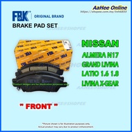 Nissan Almera Grand Livina X-Gear Latio Front Brake Pads Depan Brek Pad FBK Original