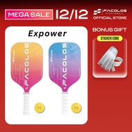 Combo set of 2 Facolos ExPower Black pickleball rackets (14MM) for beginners - Free 2 balls