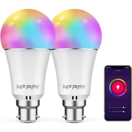 WiFi Smart Bulb, Infray B22 Bayonet 9W Smart Light Bulb Compatible with Amazon Alexa and Google Home