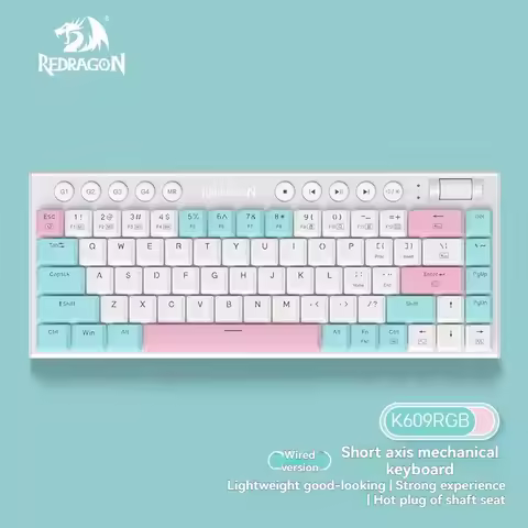 REDRAGON K609 Low Profile Mechanical Keyboard Hot Swap RGB Wired Wireless Tri-mode Bluetooth 2.4g Ul