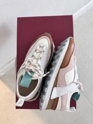 Salvatore Ferragamo US4.5 / EUR35 Women's Indy Calf White / Pink / Brown Leather Sneakers 真皮啡白粉紅色 (n