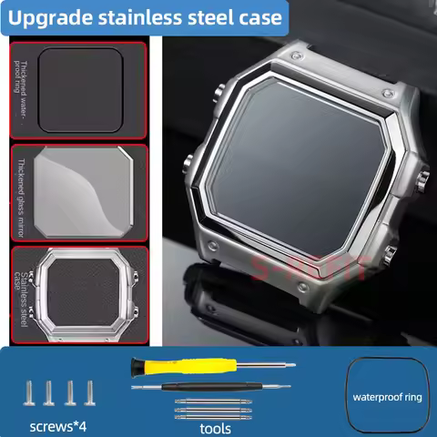 AE1200WH upgrade metal case&band Mod kit For Casio watch steel bezel AE1200 AE-1300WH WS-1600H Stain
