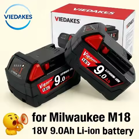 18V 9.0Ah For Milwaukee M18 Battery Rechargeable Lithium Replacement Battery Compatible with for Mil
