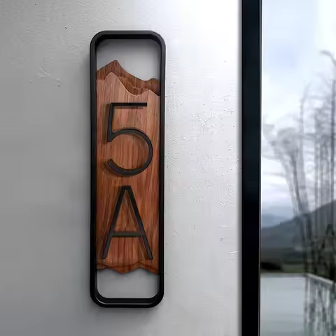 0-9 A-C House Number for Home Address Door Plaque Outdoor Floating Letters Alphabet Villa Sign Black