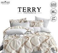 [FACTORY PRICE] Comfort Bay TERRY Fitted bedsheet set/ Cadar Queen/single/King/Super single - Pillow case/Sarung bantal tidur Included 650TC High Quality Modern Design Korean Style Mattress Cover Soft &amp;amp Comfortable Bedding Sets Cotton Feel Dreamynight