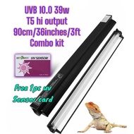 REPTI ZOO T5 HO UVB Lighting Combo Kit, Terrarium Hood Comes with Desert 10.0 UVB T5 Lamp