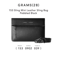 Grams(28) 153 Sling mini Leather Pebbled Black Sling Bag