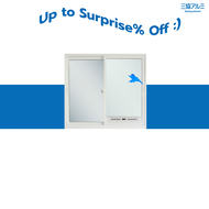 หน้าต่างบานเลื่อนอลูมิเนียมพร้อมเกล็ดระบายอากาศ (สูง 110 cm. กว้าง 120 cm.) SankyoAlumi J-TRUST Seri