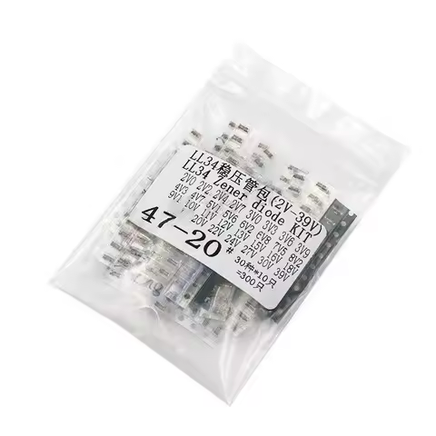 600pcs Zener Diode Kit 0.5W LL34 1206 SMD 2V 39V Assorted 30 Values Voltage Regulator Diode Set
