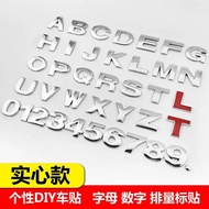 Car 3D Letter Car Sticker English Letter Car Label DIY Letter Number Metal Body Sticker Word Label T