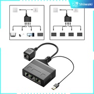 Shiwaki RJ 45รางช่องยูเอสบีอะแดปเตอร์อีเทอร์เน็ต1ถึง3 1000Mbps สำหรับ Cat5E Cat5 Cat7