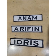 CUSTOM EMBROIDERY OF SECURITY OFFICER NAME 1 LEVEL EMBROIDERY NAME