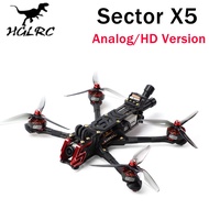 HGLRC Sector D5/X5 6S Analog/HD 5 Inch FPV Racing RC Drone w/Zeus F722 mini FC 45A V2 4in1 ESC M80 G