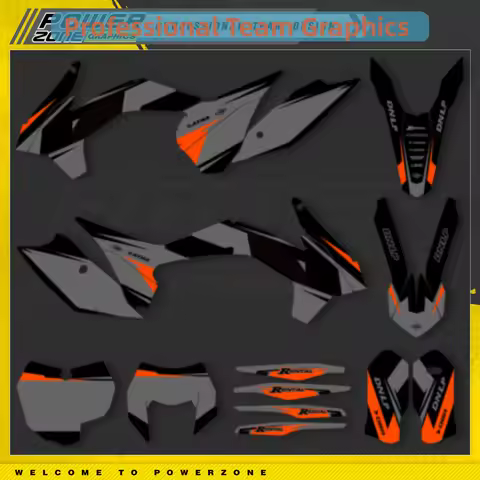 PowerZone Custom Team Graphics Backgrounds Decal Stickers Kit For KTM SX SXF 2013-2015 EXC XCW Endur