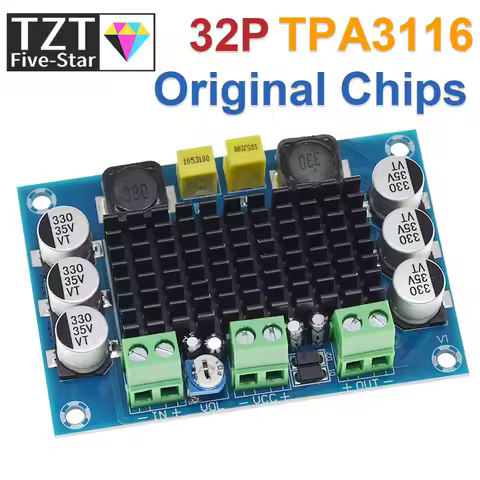 TZT TPA3116 D2 TPA3116DA DC 12V 24V 100W Mono Channel Digital Power Audio Amplifier Board TPA3116D2 