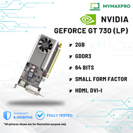 【READY STOCK】NVIDIA GEFORCE GT 730 2GB GDDR3 64Bits HDMI DIV-I Low Profile for SFF PC Desktop (USED)