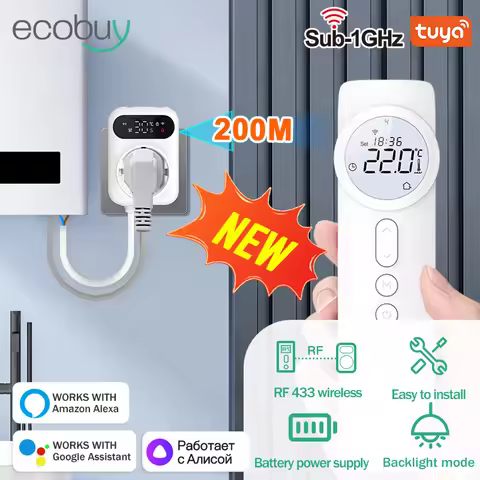 Tuya WiFi Wireless Thermostat Socket Wifi Thermostat Plug Tuya Smart APP Control Gas Boiler Temperat