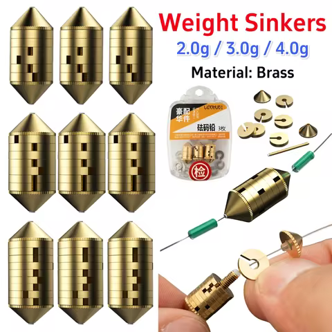 3Pcs Fishing Sinker Weights Carp Fishing Sinkers 2/3/4g Copper Fishing Weights Adjustable Fishing Ta