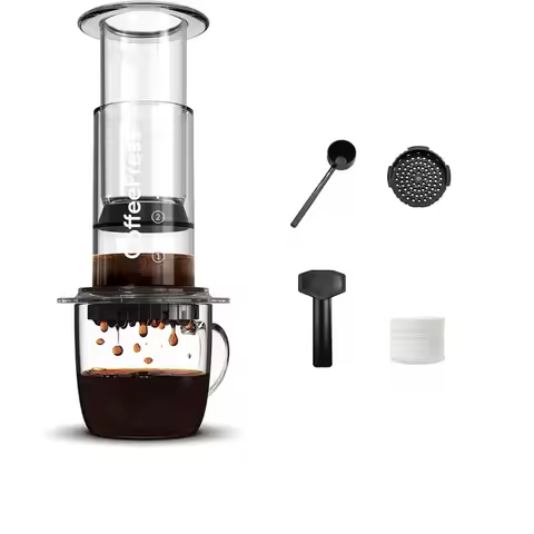 Portable Coffee Kettle French Style Anti-slip Press Coffee Pot Transparent Light Weight Hand Pour Co