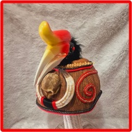 DAYAK HAT WITH BIRD'S HEAD DECORATION SPECIAL DAYAK TARING
