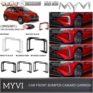 AMAZING PERODUA MYVI FL FACELIFT 2022-2025 CAR FRONT BUMPER CANARD GARNISH FOG LAMP CANARD TRIM COVE
