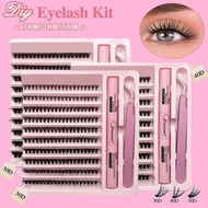 200 Bundles Diy Eyelash Extension Set 30d/40d/50d D Curl False Eyelashes Volume Cluster Lashes U3e5
