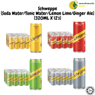 {READY STOCK} Schweppe [Soda Water/Tonic Water/Lemon Lime/Ginger Ale] [320ML X 12's]