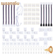SUSAN LED Strip Connector,  4 Pin LED Strip Connector Kit, Versatile 10mm Width T/L Shape Strip Conn