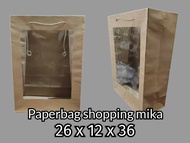 10pcs Paperbag mika kotak besar 26x11x33cm tas kertas paper bag window