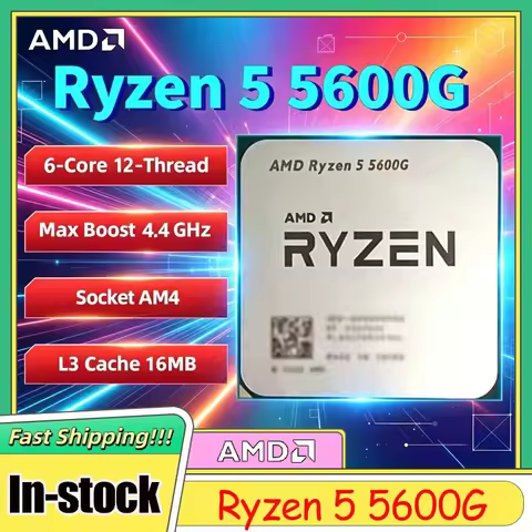 AMD Ryzen 5 5600G AMD R5 5600G CPU 6-Core 12-Thread 4.4GHz Unlocked Desktop Processor Socket AM4 Gam