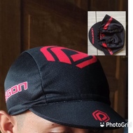 cycling cap topi sepeda polygon hitam