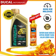 DUCAL 4T ESTER RACING Fully Synthetic 10W40 SN/MA2 1L Motorcycle Engine Oil (FREE GIFT) Minyak Hitam Motosikal 10W40