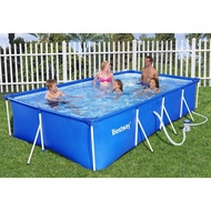 ORIGINAL BESTWAY 2.6/3.0 Meter Rectangular Metal Frame Family Swimming Pool Children Swimming Pool K