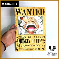 MangaLife One Piece Wanted  Poster Latest / Yonko A4 Size Wall Decoration Art ( BIG )