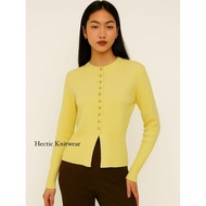 Discount HECTIC Yuma Cardigan Basic Knitwear for Women - Light Yellow Knit Cardigan Top Button Knit