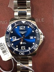 LONGINES 浪琴表 康卡斯潛水系列自動機械表男瑞士表陶瓷表圈藍色錶盤
