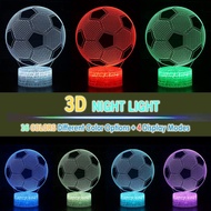 TriPro Soccer Ball 3D Illusion LED Bedroom Decorations Lamp Night Light with 16 Colors V0M8