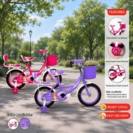 GDeal 14 & 16 Inch Bicycle Children Princess Kids 4 wheels Road Bike Outdoor Ride Adjustable Seat Ba