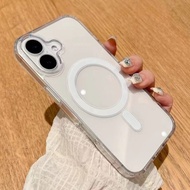 Transparent Acrylic Hard Case Strong Magnetism Phone Case for iPhone 16 Pro Max 15 14 13 12 11 Pro M