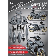 COVER SET Y15ZR V1 V2 SNIPER KHAKIS GREY COVERSET PREMIUM EDITION BODYSET Y15ZR Y15 YSUKU ORIGINAL VELOZI SIAP TANAM NEW