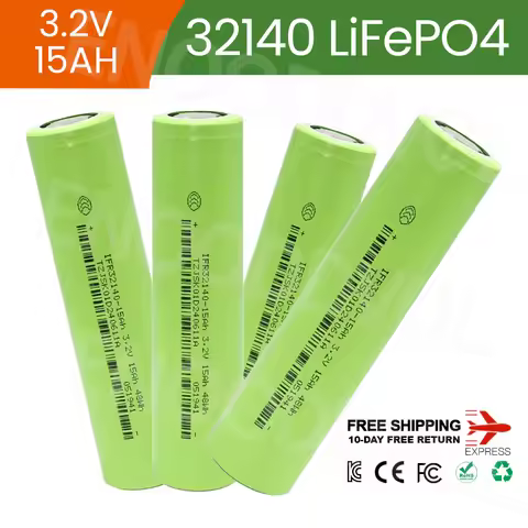 3.2V 15Ah 32140 LiFePO4 Battery Large Capacity Rechargeable Battery Grade A Cell 3.2V 48WH 32140 акк