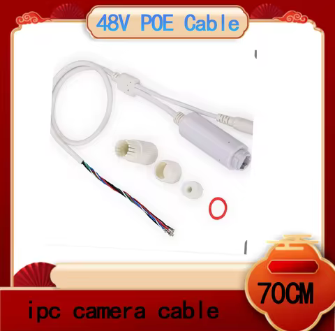48V to 12V PoE Cable With DC Audio IP Camera RJ45 Cable built in PoE module For CCTV IP Camera water
