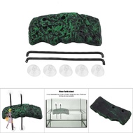 YGBG Turtle Floating Island, Safe Floating Turtle Basking Island, Ornament Resin Suction Cup Green W