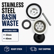 Stainless Steel Basin Waste 32mm 40mm | Sink Waste Outlet Strainer | Kitchen Sink & Wash Basin Drain