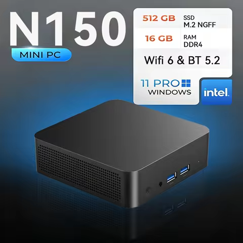 Mini PC Windows 11 Intel N150 Portable Desktop 16GB 32GB DDR4 RAM 1TB SSD 1000M USB3.0 1080P Mini Ga
