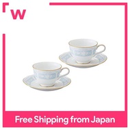 Noritake Noritake Cup &amp; Saucer (pair set) (for both coffee and tea) 220cc Lacewood Gold 2pcs Blue Fine Porcelain Y6578A/1507