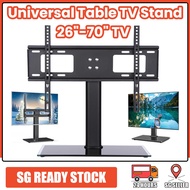 【SG STOCK】Universal Table TV Stand Height Adjustable Monitor Desk Bracket with Tempered for 26"-70" 