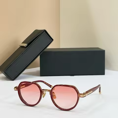 Luxury Vintage Fashion Trend John Sunglasses ANYA Retro Big Oval Style Ultralight Titanium Acetate U