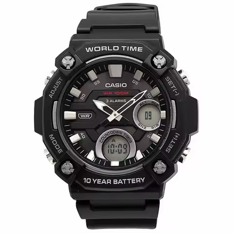 Casio AEQ-120W Series | 10-Year Battery | World Time | Daily Alarm | Countdown Timer | Analog-Digita