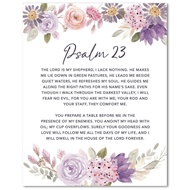 Psalm 23 Wall Art The God Is My Shepherd 23rd Psalm Floral Artwork Poster Inspirational Bible Verse